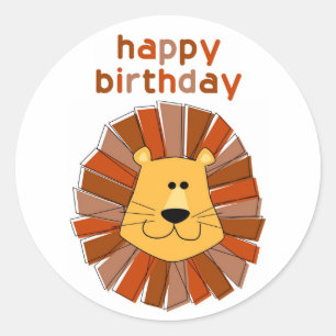 Lion Birthday Stickers