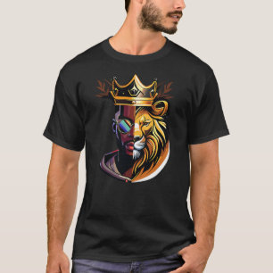 Lion Black Man King Black History Melanin African T-Shirt