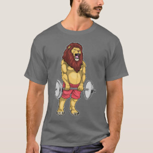 Lion Bodybuilder Dumbbell Bodybuilding T-Shirt