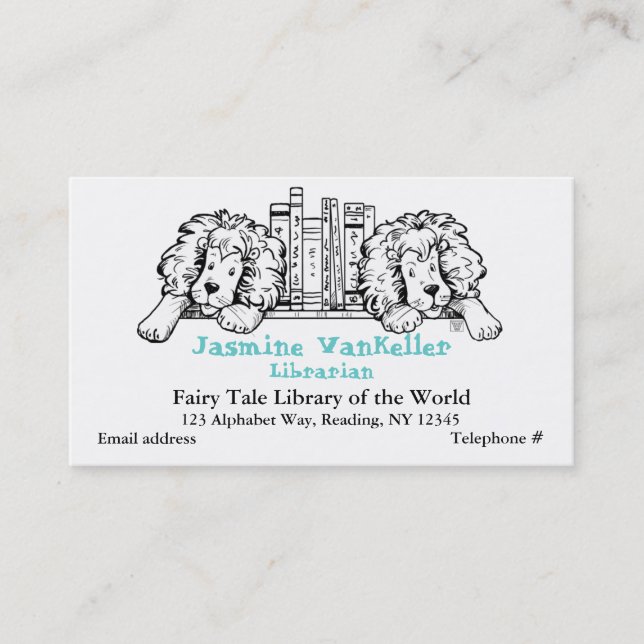 Lion Book End Business Card (Front)