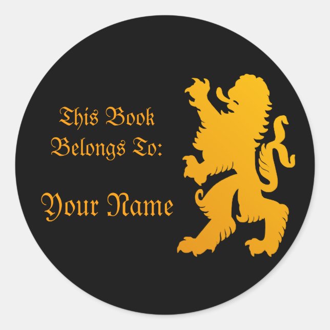 Lion Book Label Sticker (Front)
