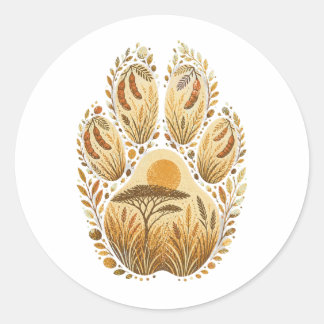 Lion Botanical Footprint Nature Sticker