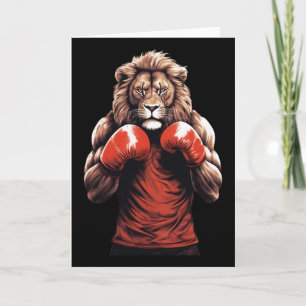 Lion Boxer Boxing Mixed Martial Arts Kickboxing Card