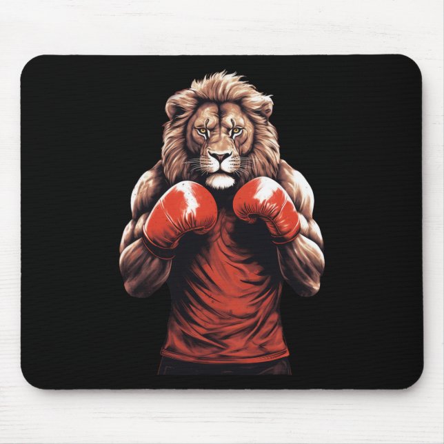 Lion Boxer Boxing Mixed Martial Arts Kickboxing  Mouse Pad (Front)