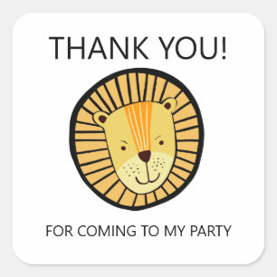 Lion Boys Birthday Party Square Sticker