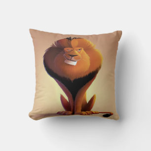 lion cartoon drawing cushion