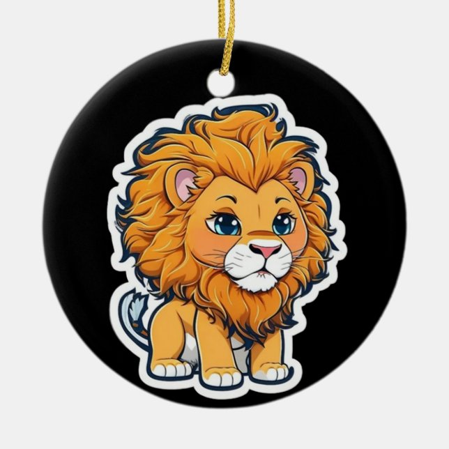 Lion Ceramic Tree Decoration (Front)