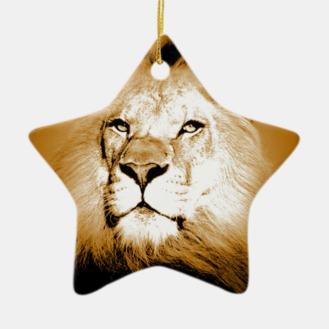 Lion Ceramic Tree Decoration (Front)