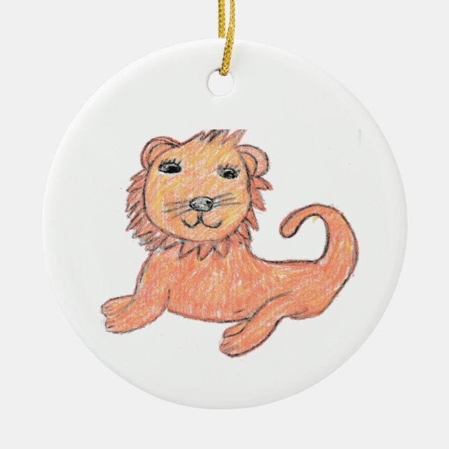 Lion Ceramic Tree Decoration (Front)