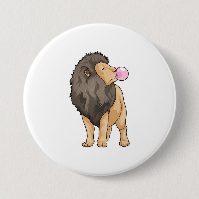 Lion Chewing gum 7.5 Cm Round Badge (Front)