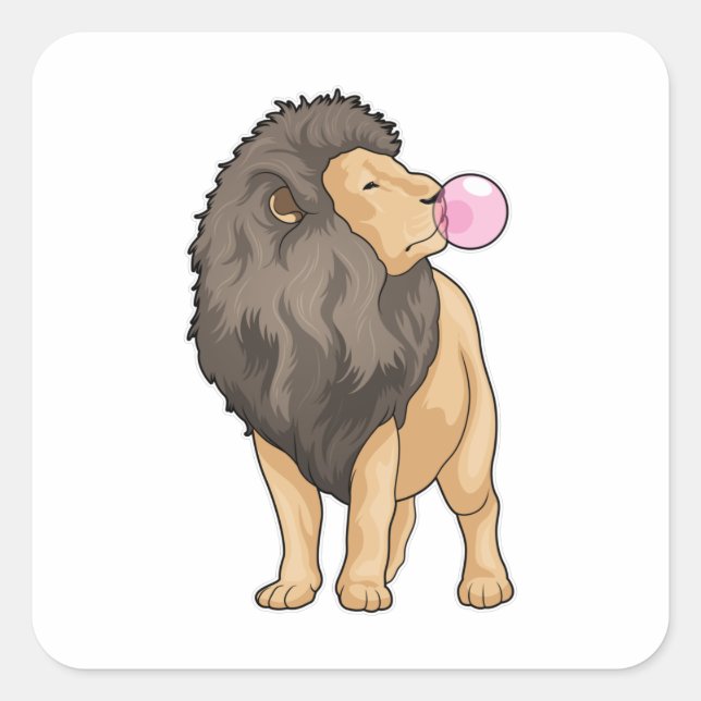 Lion Chewing gum Square Sticker (Front)