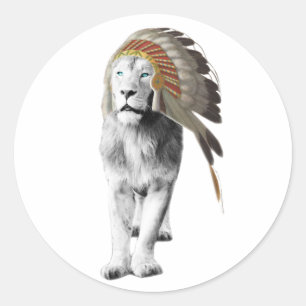 Lion Chief Classic Round Sticker
