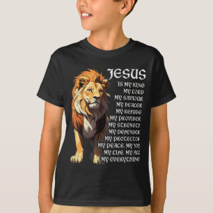 Lion Christian Jesus Is My King, God, Lord, And Sa T-Shirt