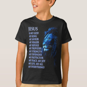 Lion Christian Jesus Is My King, God, Lord, And Sa T-Shirt