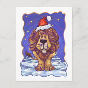 Lion Christmas Holiday Postcard