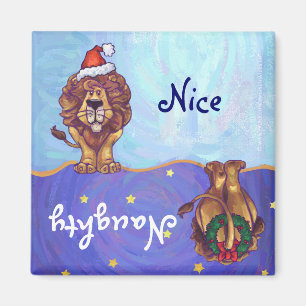 Lion Christmas Magnet
