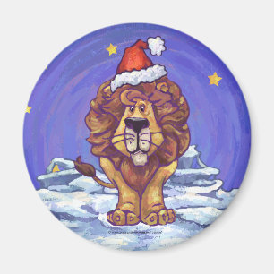 Lion Christmas Magnet