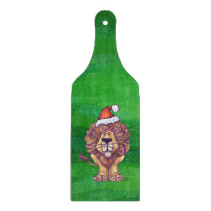 Lion Christmas On Green Cutting Board