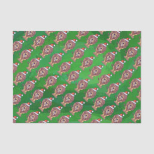 Lion Christmas On Green Tissue Paper