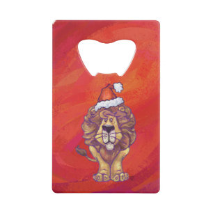 Lion Christmas On Red