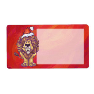 Lion Christmas On Red