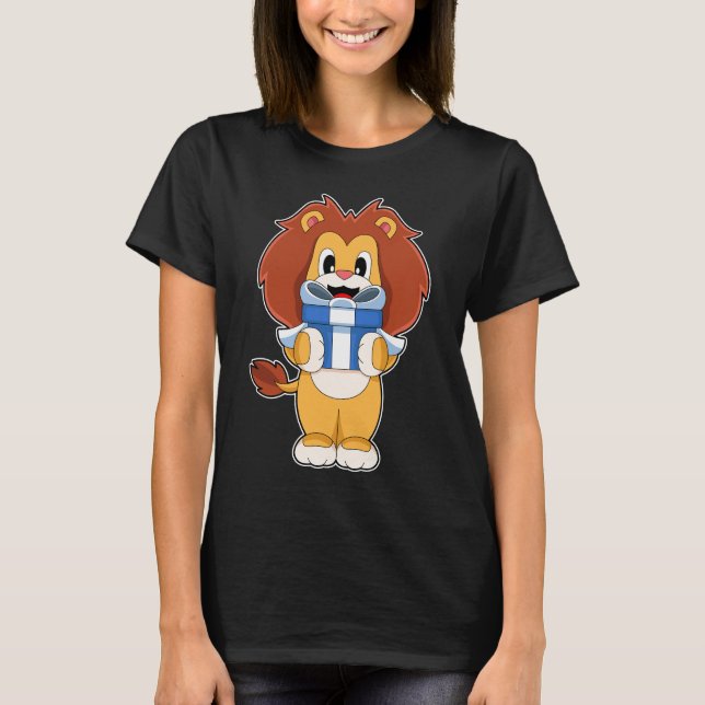 Lion Christmas Package T-Shirt (Front)