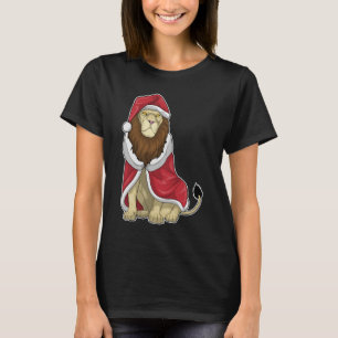 Lion Christmas Santa hat T-Shirt