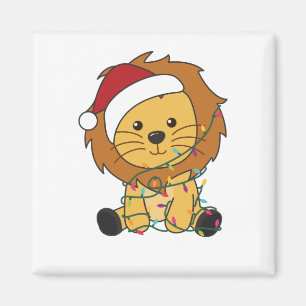 Lion Christmas Snow Winter Animals Lions Magnet