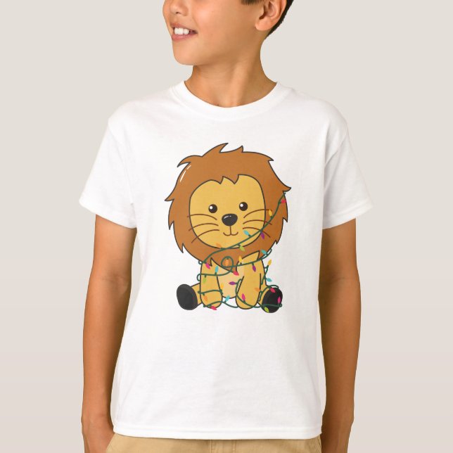 Lion Christmas Snow Winter Animals Lions T-Shirt (Front)