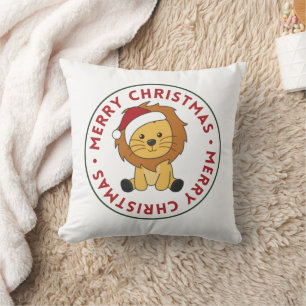 Lion Christmas Snow Winter Animals Lions Throw Pil Cushion