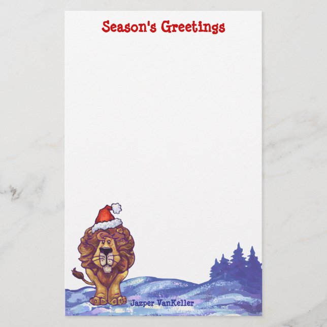 Lion Christmas Stationery (Front)