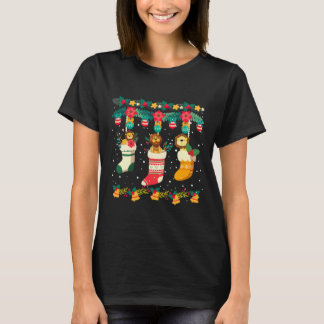 Lion Christmas Stocks X mas Lights Pajama T-Shirt