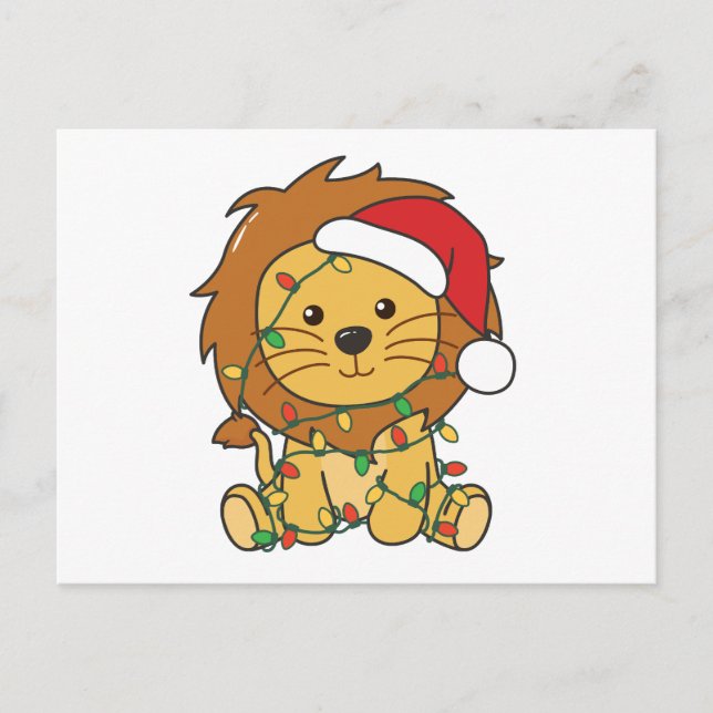 Lion Christmas Winter Animals Holiday Lions (Front)
