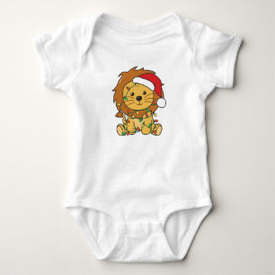 Lion Christmas Winter Animals Holiday Lions Baby Bodysuit