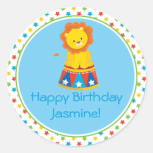 Lion   Circus Theme   Personalised Classic Round Sticker