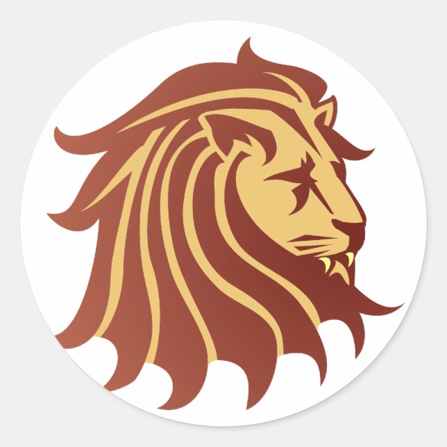 lion classic round sticker (Front)