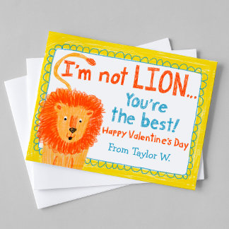 Lion Classroom Valentine Card