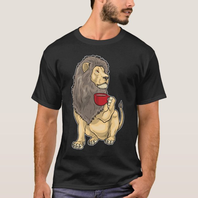 Lion Coffee Mug T-Shirt (Front)