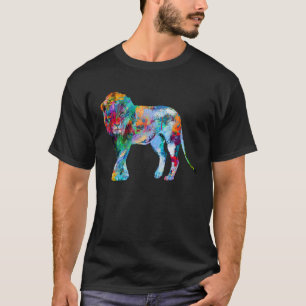 Lion Colourful Lion abstract Painting Lion T-Shirt