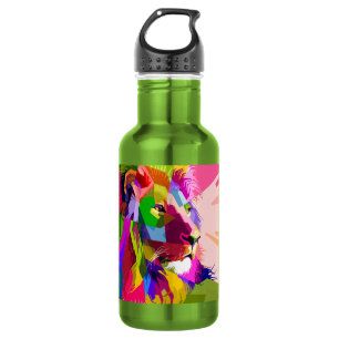 Lion Colourful Prismatic Pop Art Design 532 Ml Water Bottle