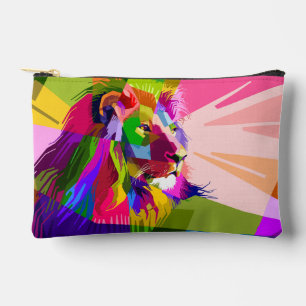 Lion Colourful Prismatic Pop Art Design-62501 Accessory Pouch