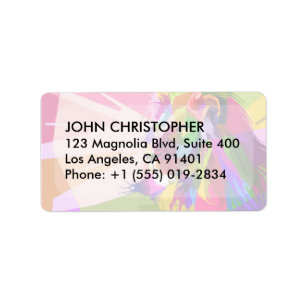 Lion Colourful Prismatic Pop Art Design-62501 Label
