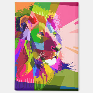 Lion Colourful Prismatic Pop Art Design-62501 Magnet