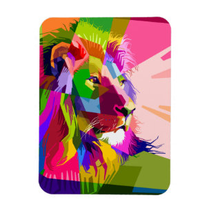 Lion Colourful Prismatic Pop Art Design-62501 Magnet