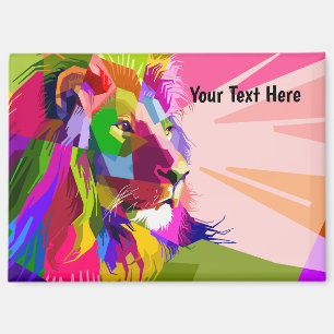 Lion Colourful Prismatic Pop Art Design-62501 Magnet