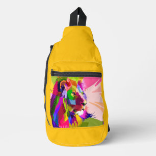 Lion Colourful Prismatic Pop Art Design-62501 Sling Bag