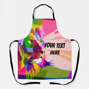 Lion Colourful Prismatic Pop Art Design Apron