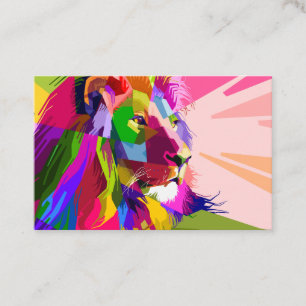 Lion Colourful Prismatic Pop Art Design Business Card