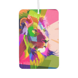 Lion Colourful Prismatic Pop Art Design Car Air Freshener