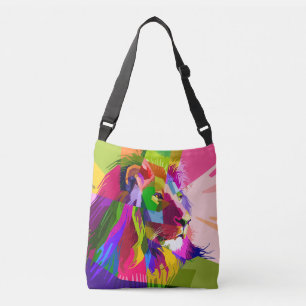 Lion Colourful Prismatic Pop Art Design Crossbody Bag